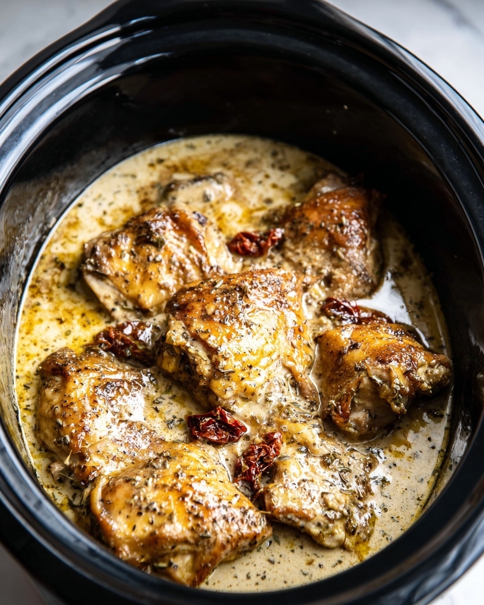 Slow Cooker Creamy Chicken Thighs Recipe - Recipe Image