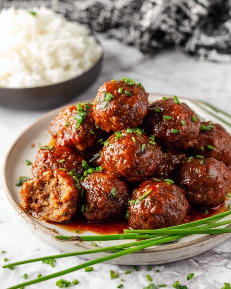 Korean Meatballs with Spicy Apricot Glaze Recipe
