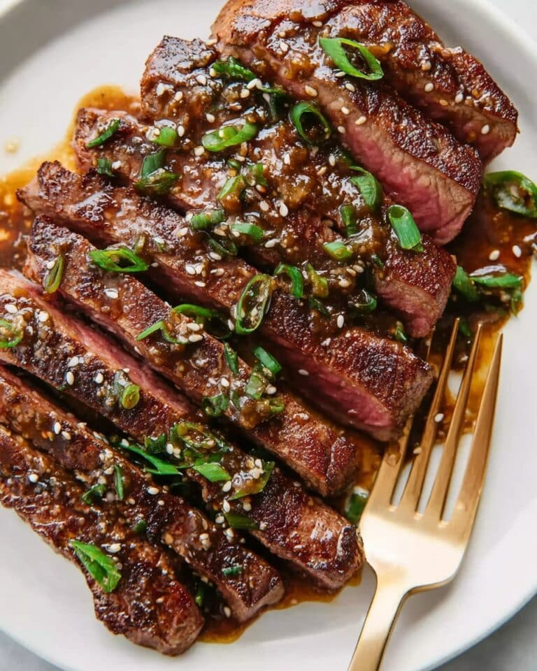 Grilled Ribeye Steak with Ginger Teriyaki Sauce Recipe
