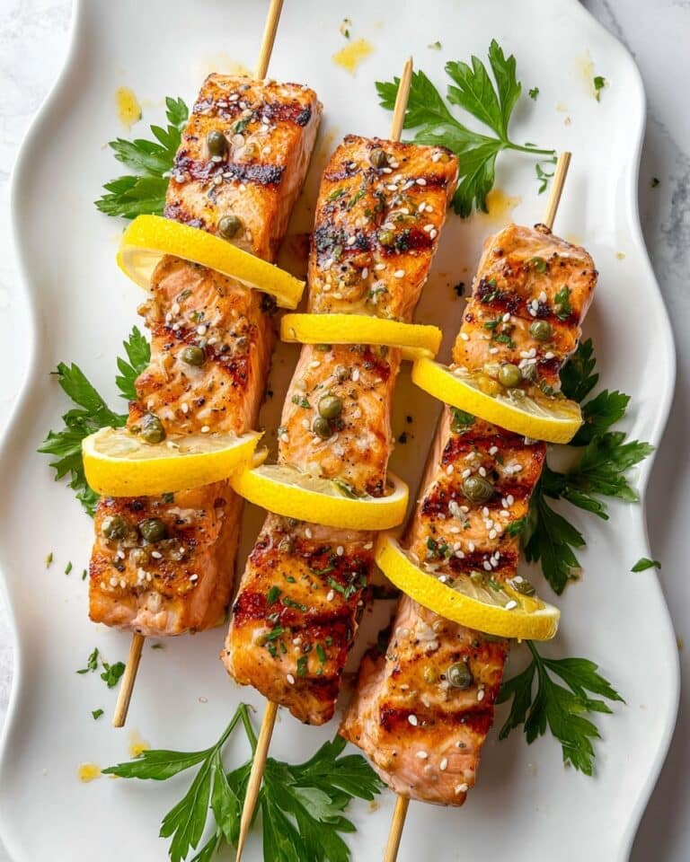 Grilled Lemon-Marinated Salmon Kabobs Recipe