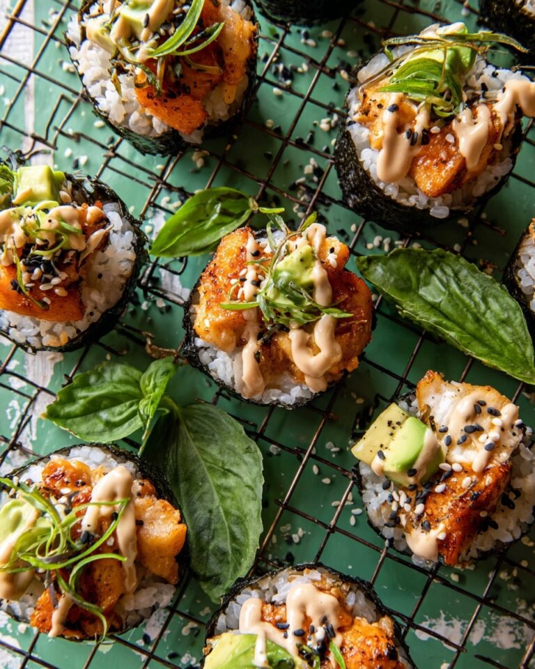 Baked Chipotle Salmon Sushi Cups Recipe