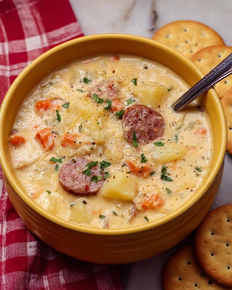 Crockpot Creamy Chicken, Sausage and Potato Stew Recipe