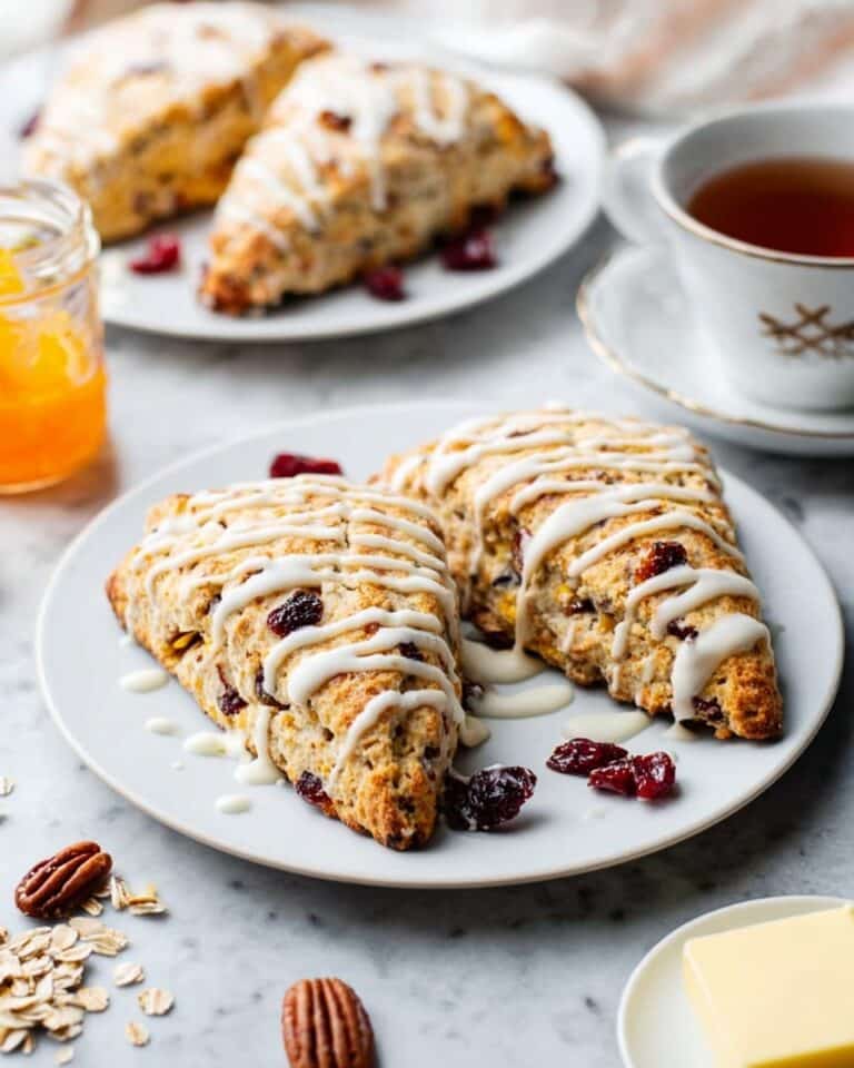 Pumpkin Spice Cranberry Walnut Scones with Cream Cheese Frosting Recipe