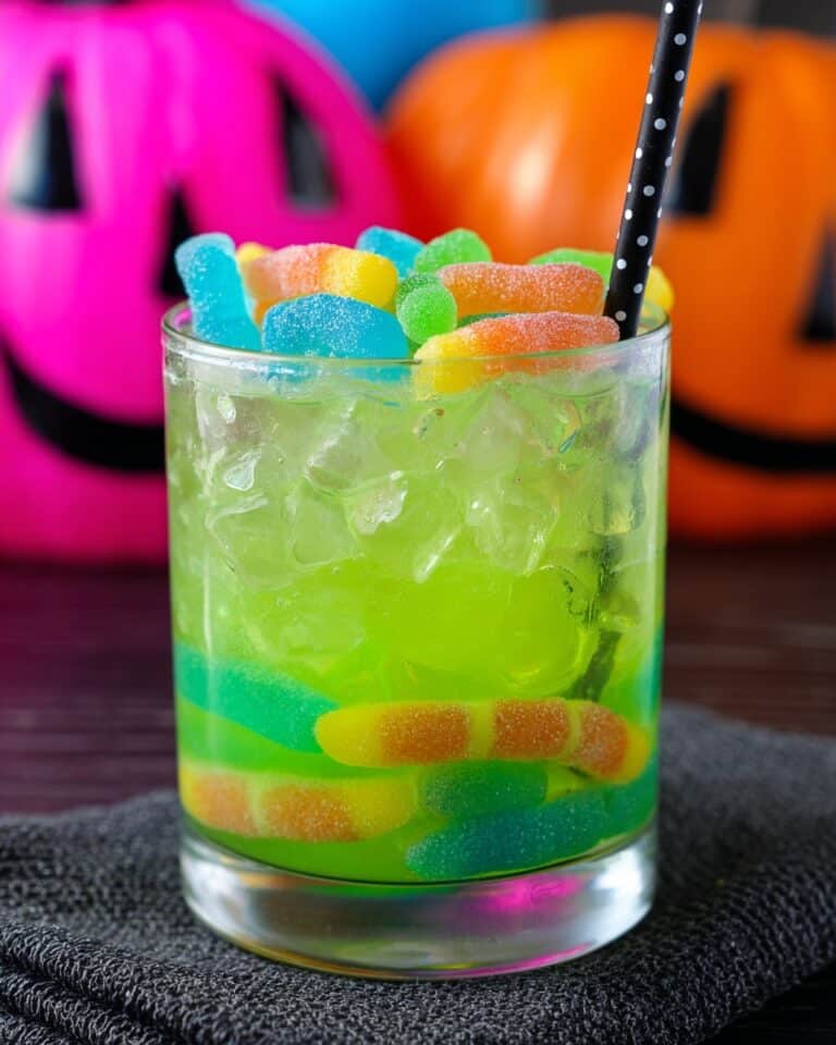 Halloween Gatorade Sprite Punch with Gummy Worms Recipe