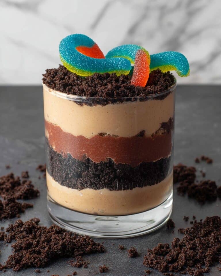 Dirt Pudding Cups with Gummy Worms Recipe