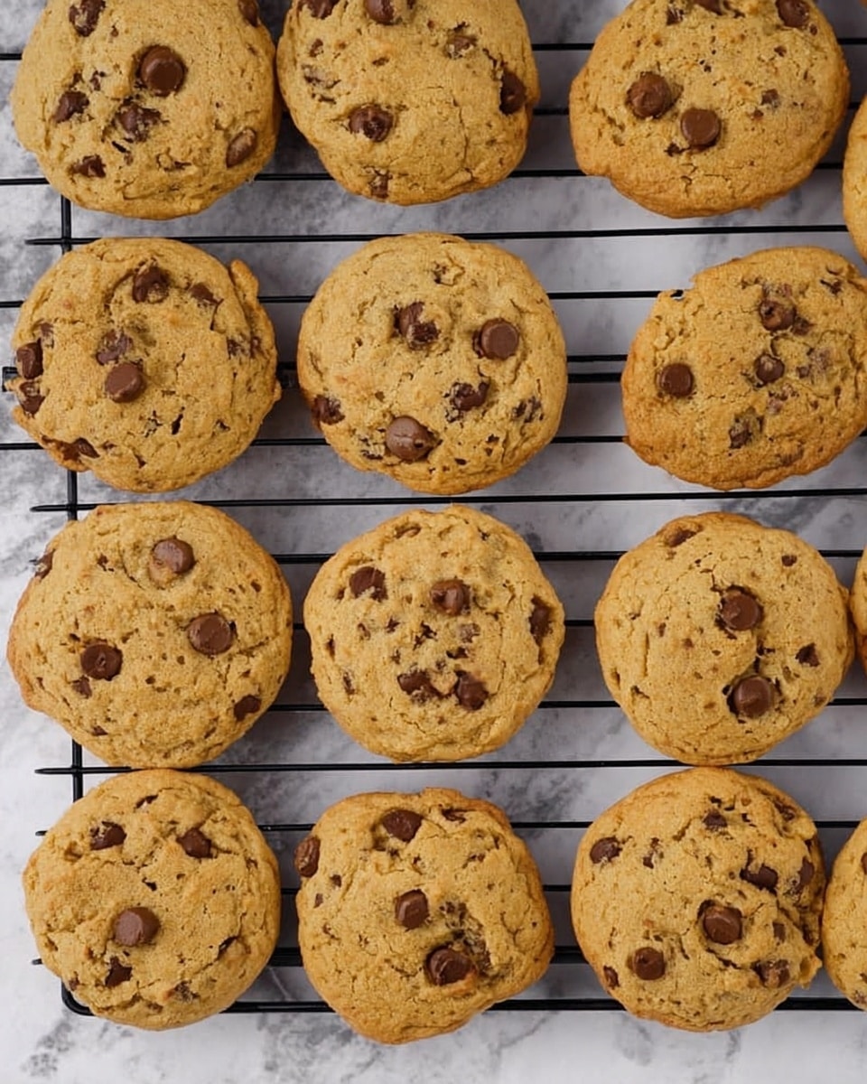 A white plate piled high with golden brown chocolate chip cookies, each cookie round and dotted with dark chocolate pieces, resting on a gray surface scattered with some loose chocolate chips. In the background, a baking tray lined with parchment paper holds more freshly baked cookies. To the left, a large beige vase filled with pink and red flowers adds color, while a woman wearing a white buttoned shirt and a pink apron is pouring milk from a clear glass pitcher into a clear glass mug, held by her other hand. The background is softly blurred, with the overall scene set on a white marbled texture. photo taken with an iphone --ar 4:5 --v 7