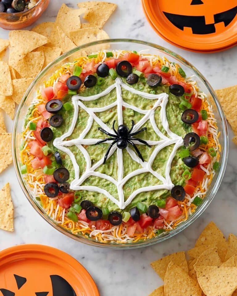 Halloween Spider Web 7 Layer Dip Recipe