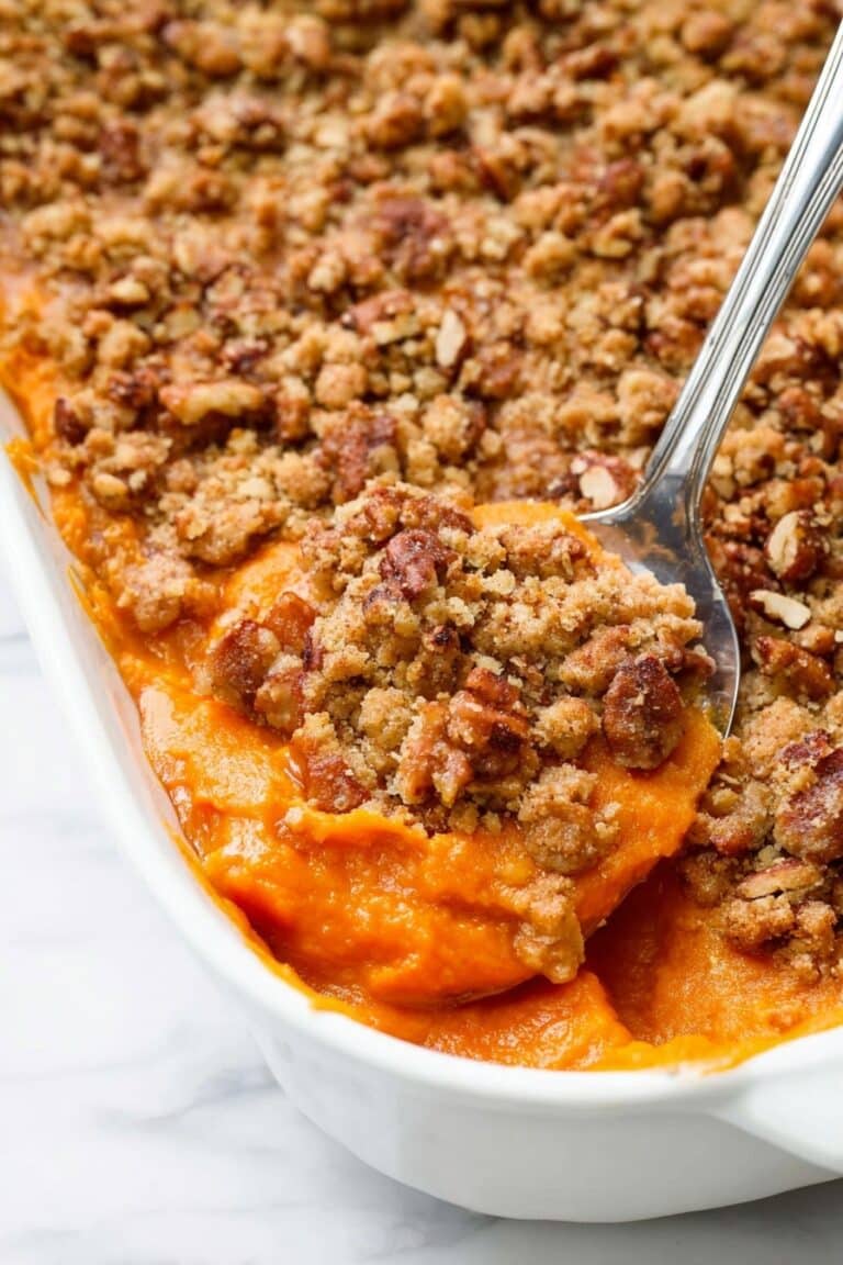 Vegan Sweet Potato Casserole with Pecan Topping Recipe