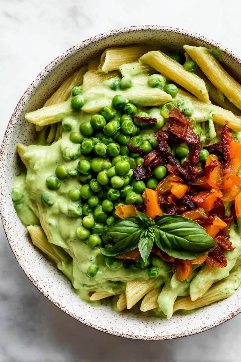 Green Pea Pasta with Basil and Tofu Recipe