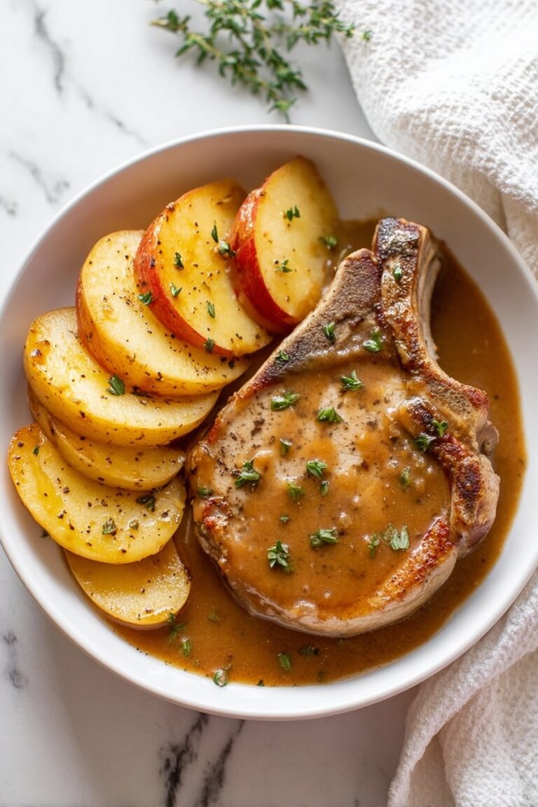 Apple Pork Chops with Balsamic Sauce Recipe