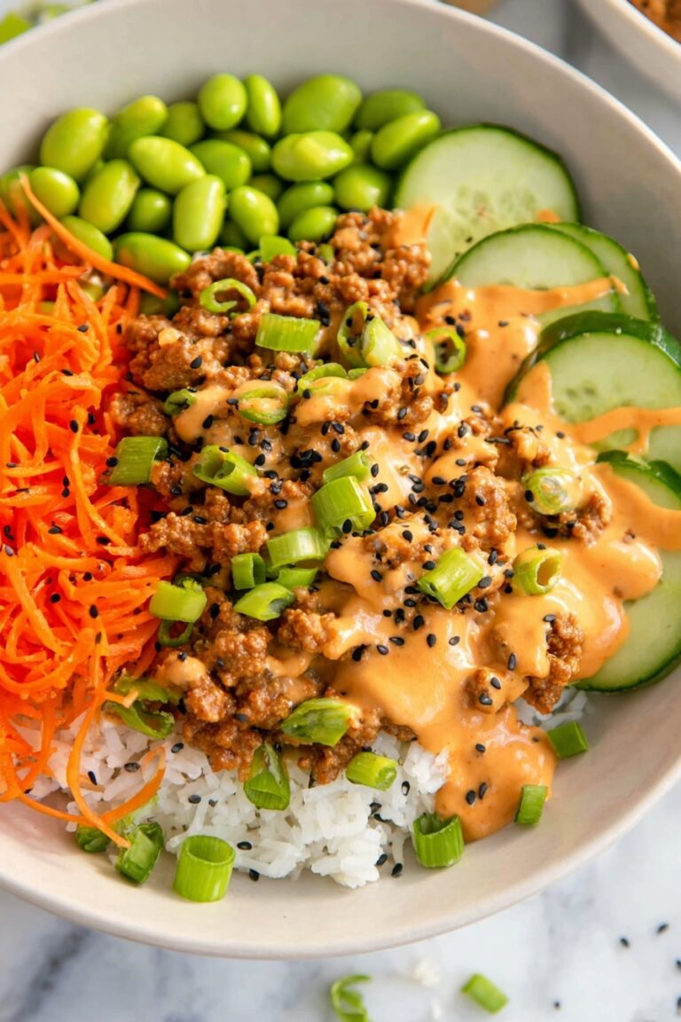 Ground Turkey Rice Bowls with Bang Bang Sauce Recipe