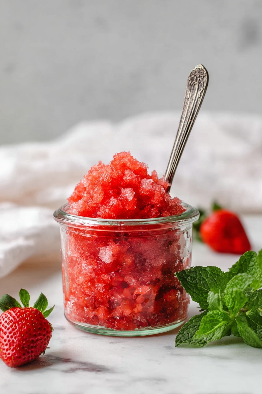 Strawberry Mint Sorbet Recipe - Serving Suggestion