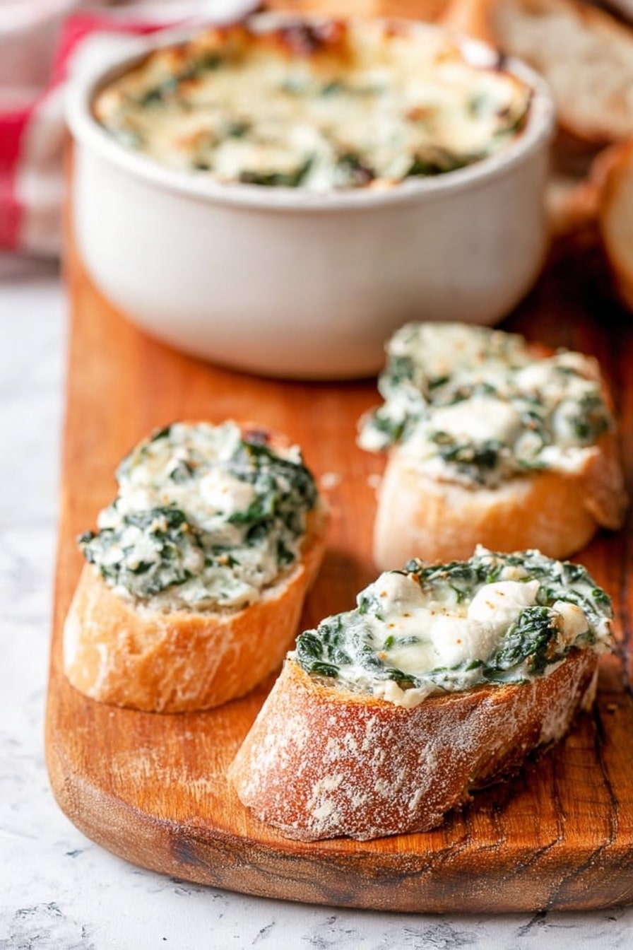Baked Spinach Dip, creamy spinach dip, cheesy spinach dip, easy spinach dip, hot spinach appetizer - A round red ceramic bowl filled with a layer of melted, golden-brown cheese on top, showing a slightly bubbly and toasted texture. The bowl is placed on a white marbled wooden board with slices of light brown crusty bread arranged behind and next to the bowl. The cheese layer is creamy white with spots of browned cheese, covering the contents fully. The background shows a white marbled surface with a beige cloth under the wooden board. photo taken with an iphone --ar 2:3 --v 7