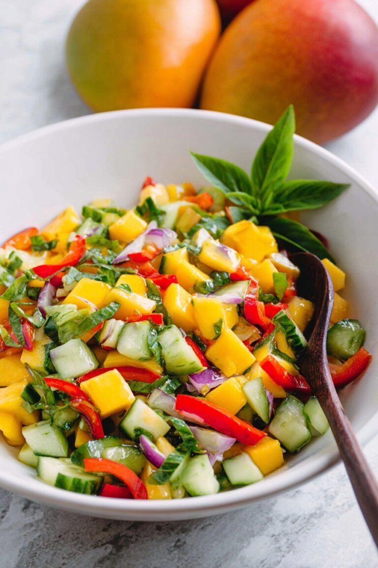 Mango Salad with Fresh Basil and Ginger Dressing Recipe
