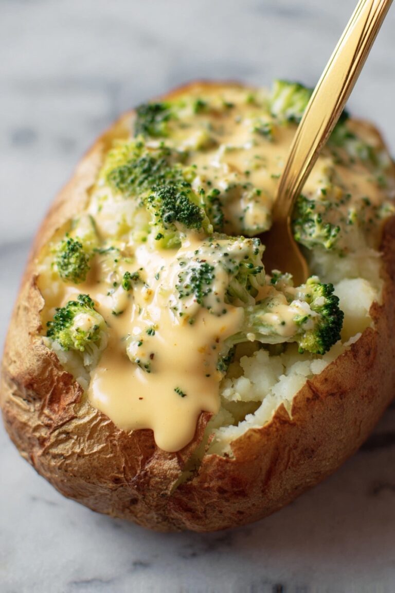 Cheesy Broccoli Baked Potatoes Recipe