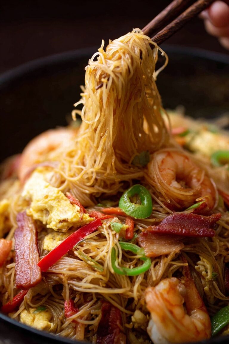 Singapore Noodles with Shrimp and Curry Recipe