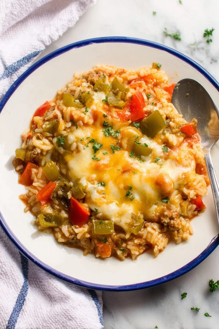 Stuffed Pepper Skillet with Sausage and Rice Recipe