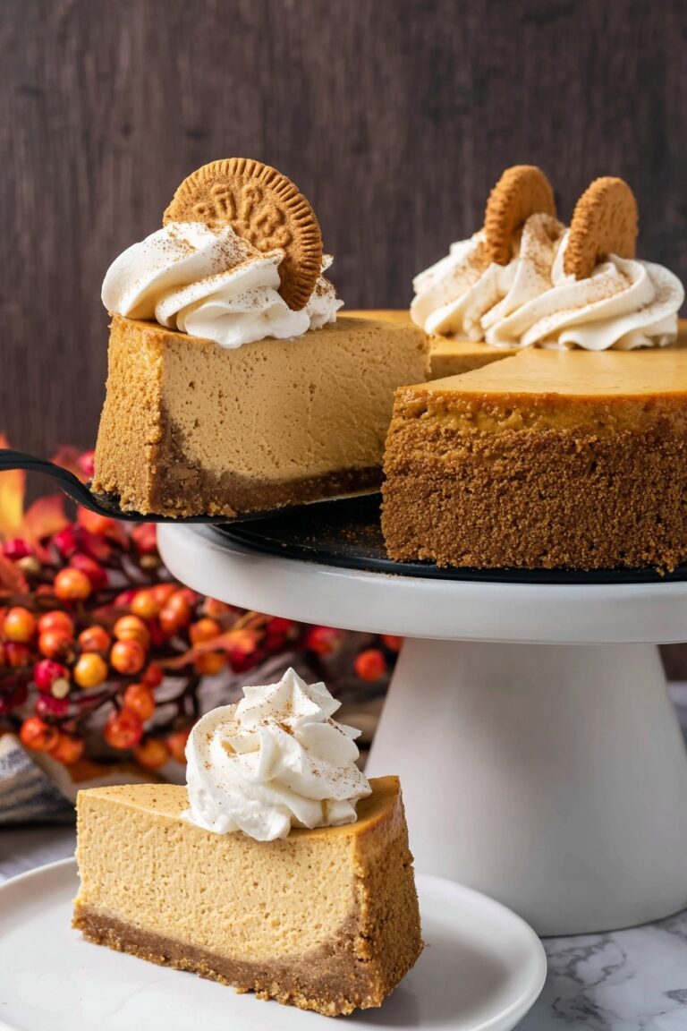 Pumpkin Cheesecake with Gingersnap Crust Recipe