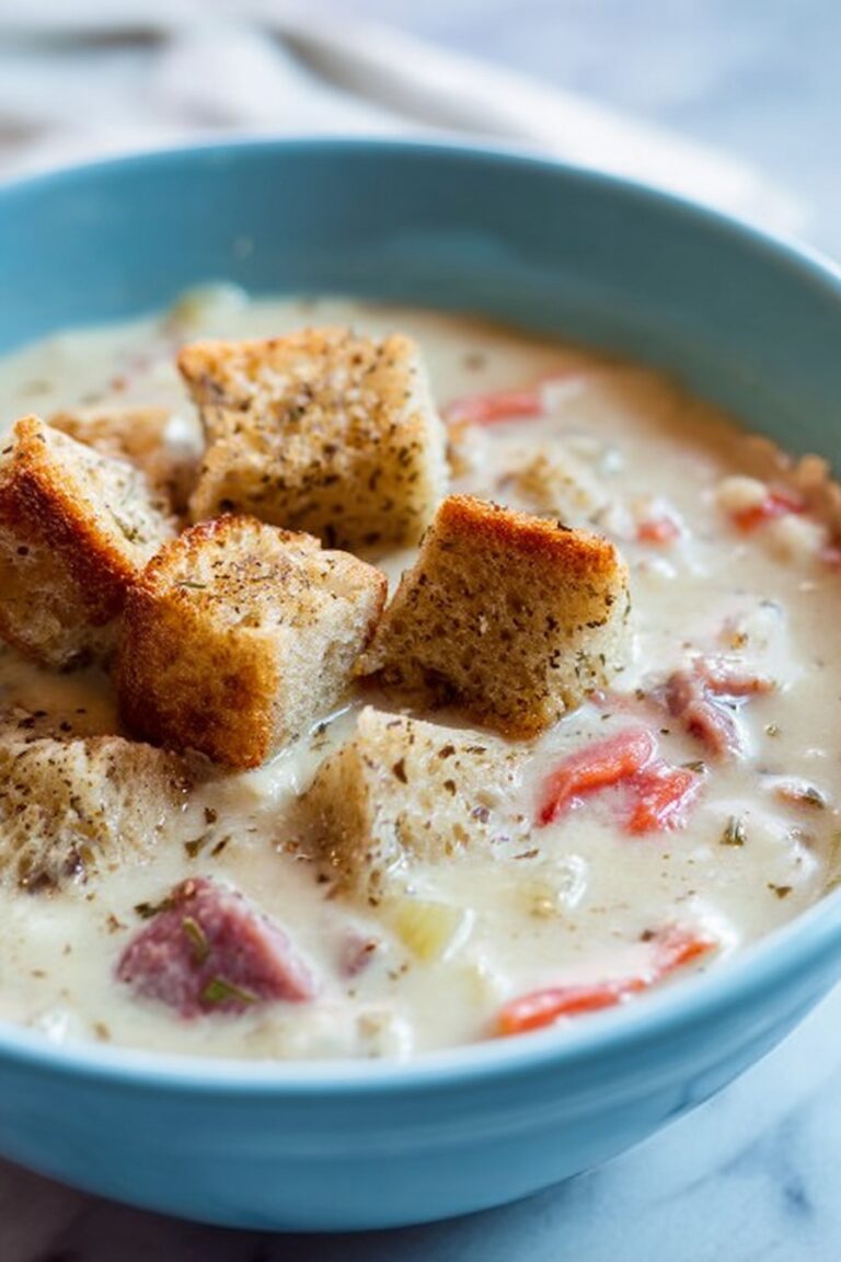 Reuben Soup with Corned Beef and Swiss Recipe