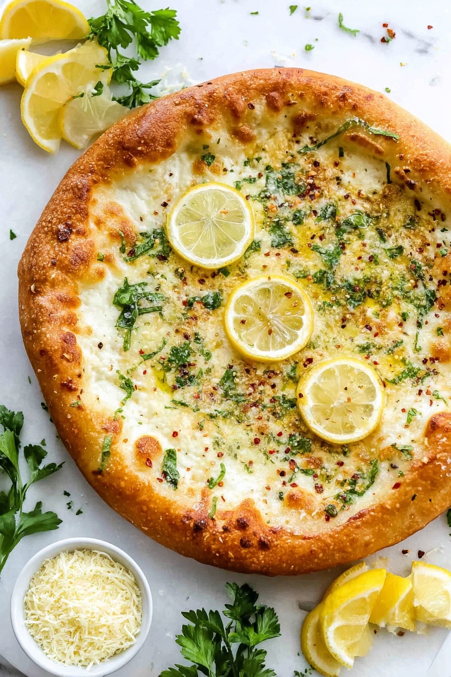 Lemon Mozzarella Pizza, lemon mozzarella pizza recipe, easy lemon pizza, citrus pizza ideas, gourmet pizza with lemon - A slice of pizza is shown held by a woman's hand, with a thick golden brown crust that looks crispy on the edges. The pizza has three clear layers: the bottom is a light golden baked crust, the middle is a melted white cheese layer, and the top is decorated with a thin transparent yellow lemon slice, small green herb pieces, and tiny red flakes. In the background, more pizza slices are arranged on a white marbled surface with some green garnish scattered around and a glass of water with ice cubes visible. The whole scene is bright and fresh, capturing the texture of the pizza and the lemon slice well photo taken with an iphone --ar 2:3 --v 7