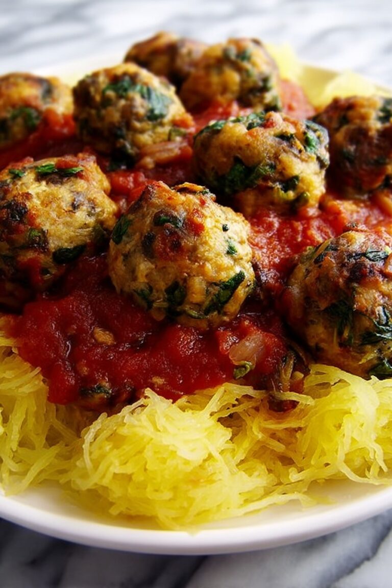 Chicken Florentine Meatballs with Spaghetti Squash Recipe