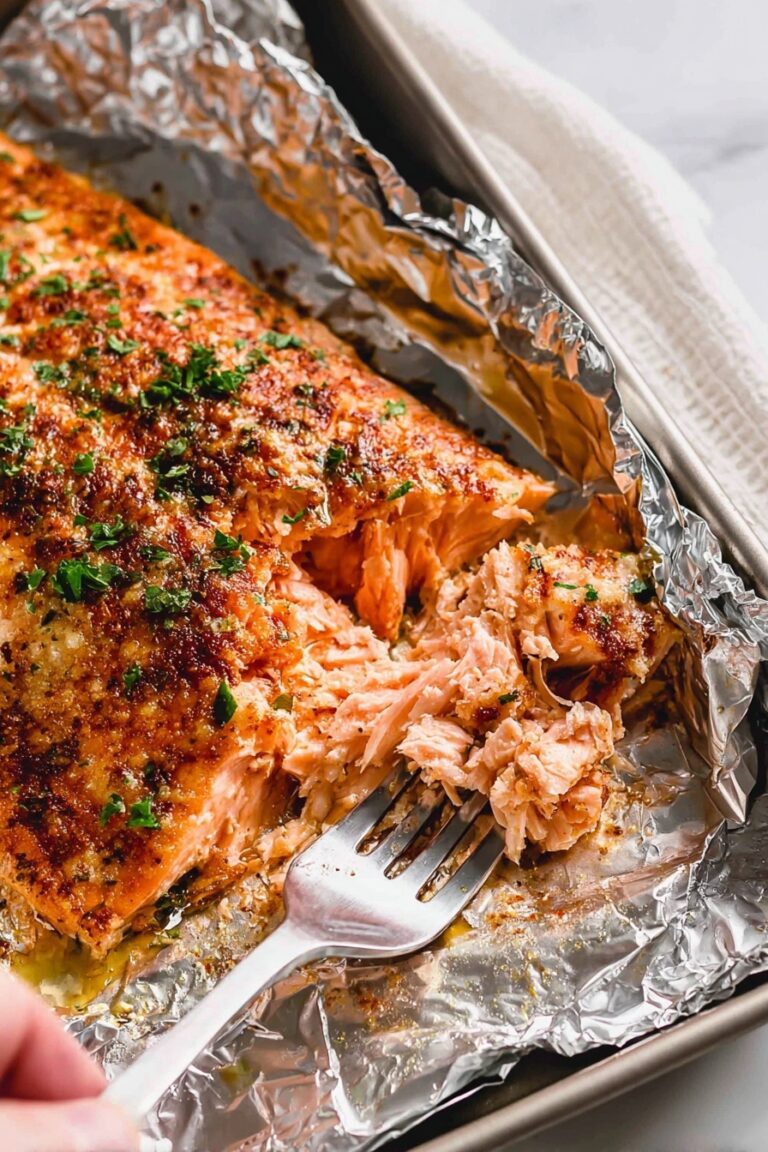 Oven Baked Salmon with Garlic and Herbs Recipe