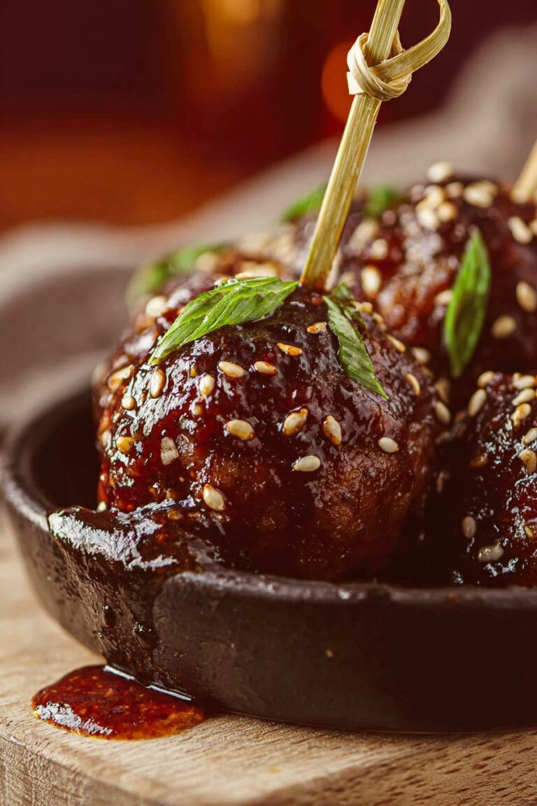 Korean Meatballs with Spicy Gochujang Glaze Recipe