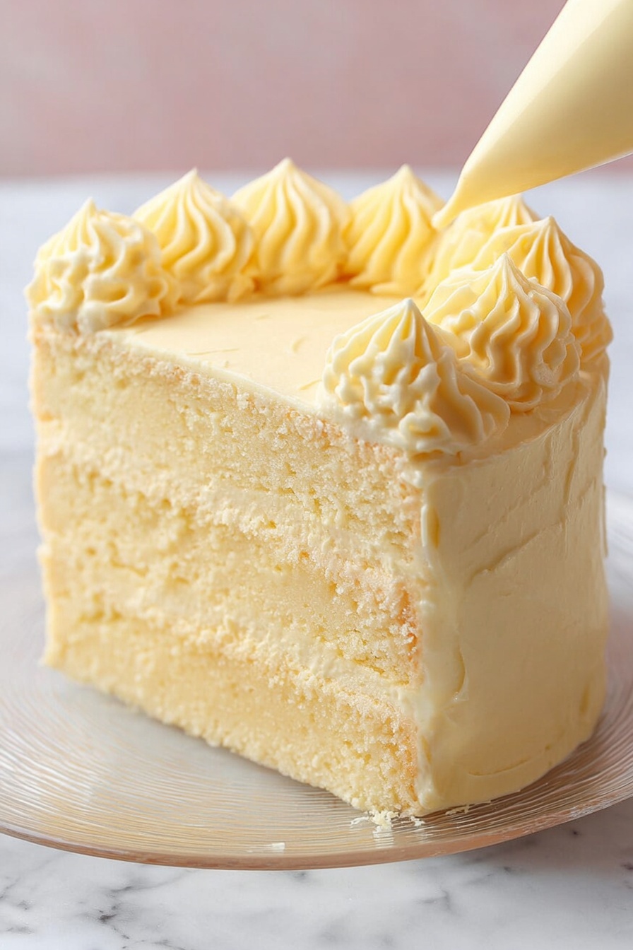 Vanilla Cake with Buttercream Recipe - Serving Suggestion