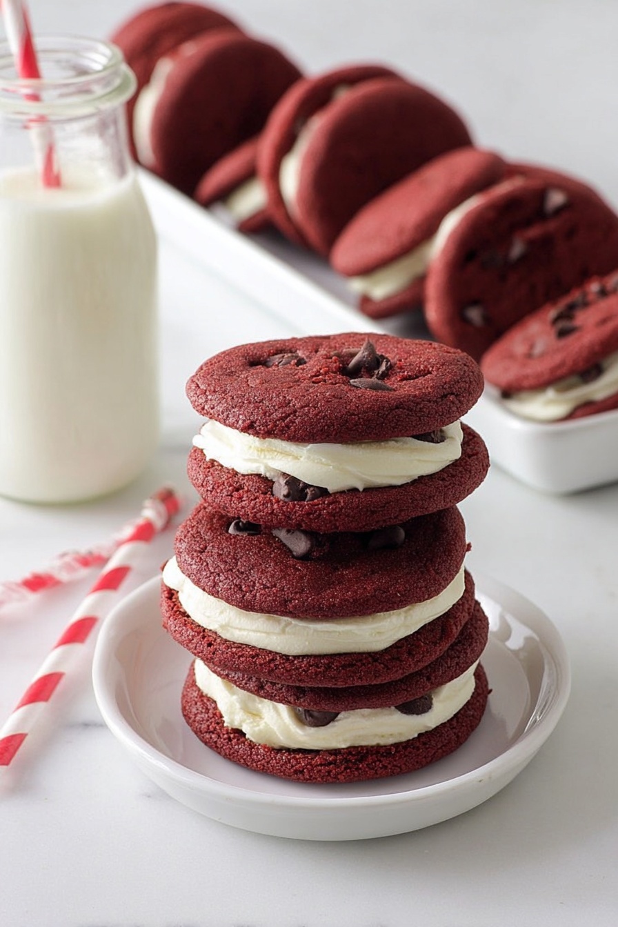 Red Velvet Cookie Sandwiches Recipe - Serving Suggestion