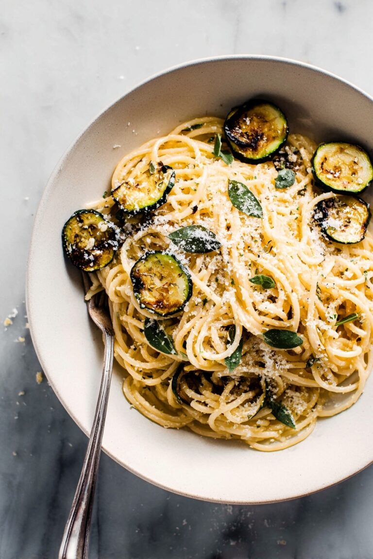 Spaghetti with Crispy Zucchini and Parmesan Recipe