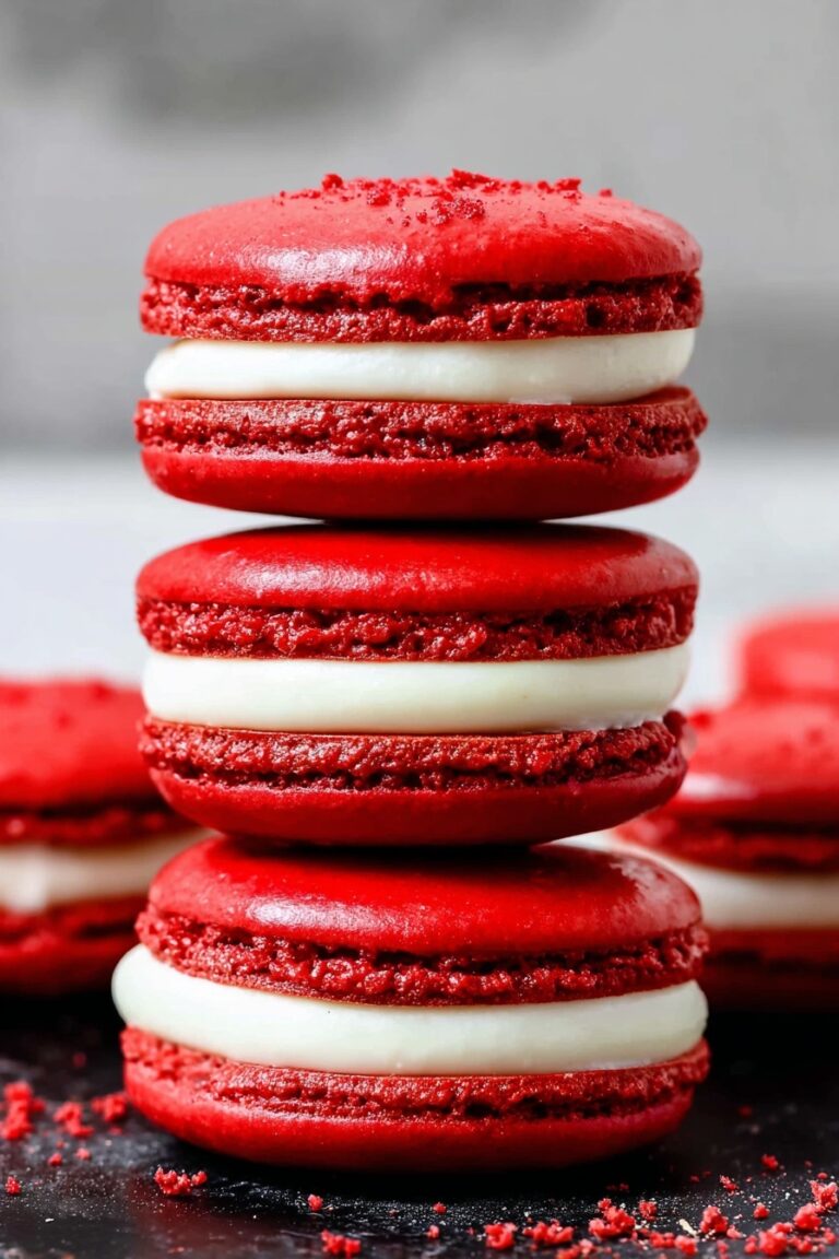 Red Velvet Macarons with Cream Cheese Filling Recipe