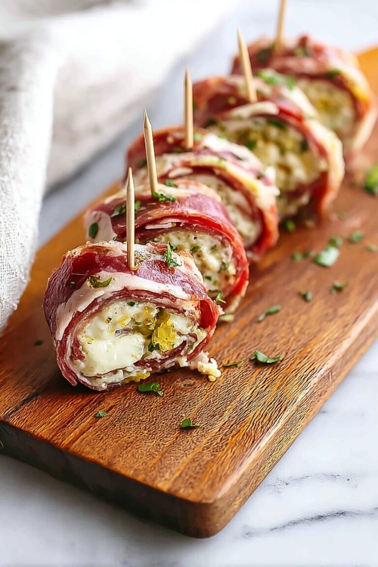 Salami Pinwheels with Cream Cheese and Peppers Recipe