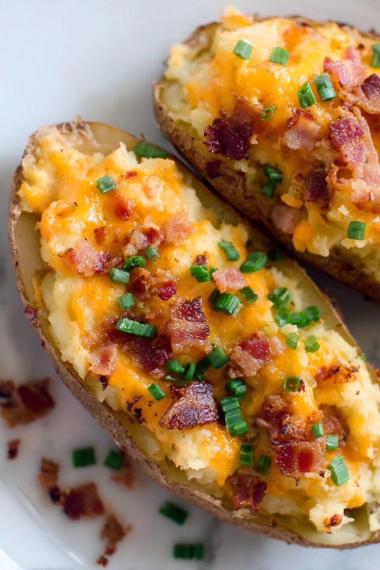 Twice Baked Potatoes with Bacon and Cheese Recipe