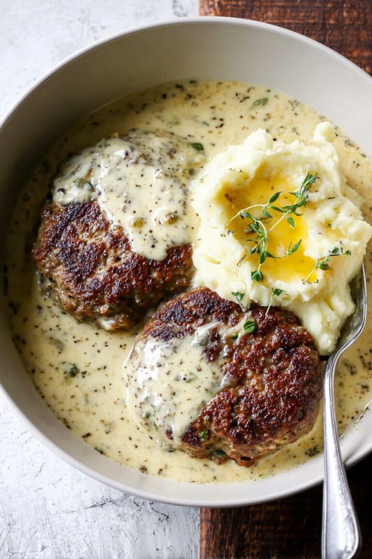 Creamy Dill Hamburger Steaks Recipe