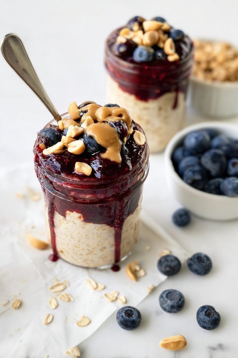 Peanut Butter and Jelly Overnight Oats Recipe