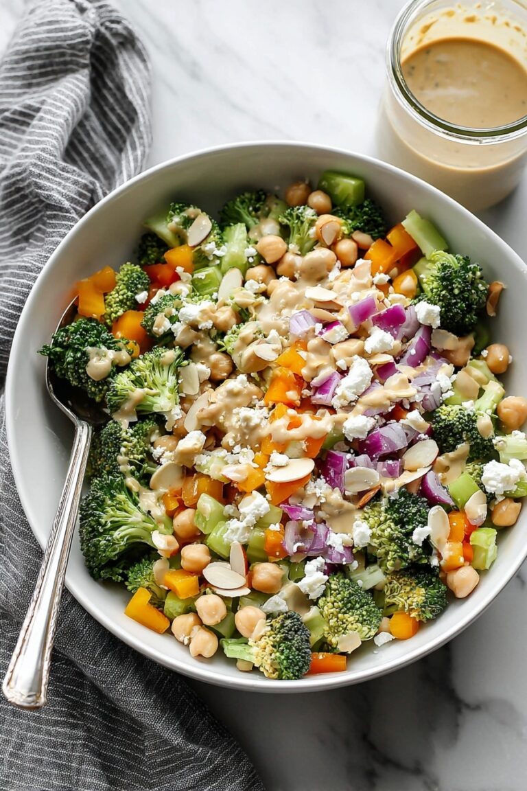 Broccoli and Chickpea Salad with Lemon Tahini Recipe