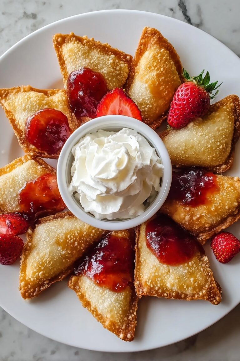 Crispy Strawberry Cheesecake Wontons Recipe
