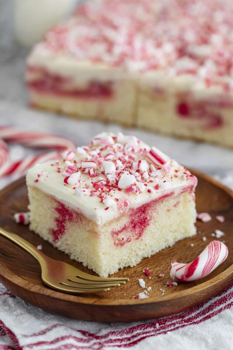 Candy Cane Sheet Cake with Peppermint Frosting Recipe