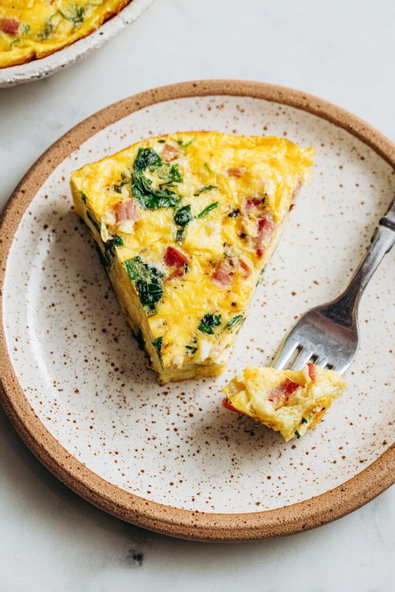 Cheesy Potato Frittata with Spinach Recipe