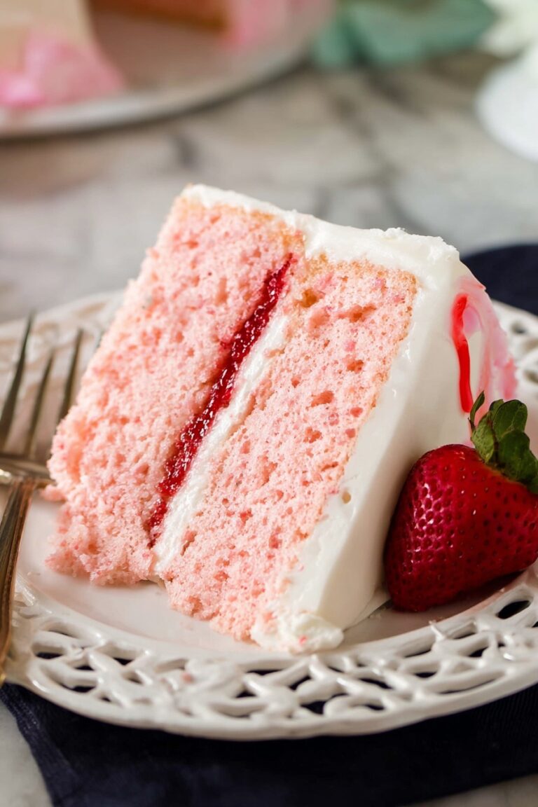 Strawberry Cake with Whipped Cream Frosting Recipe
