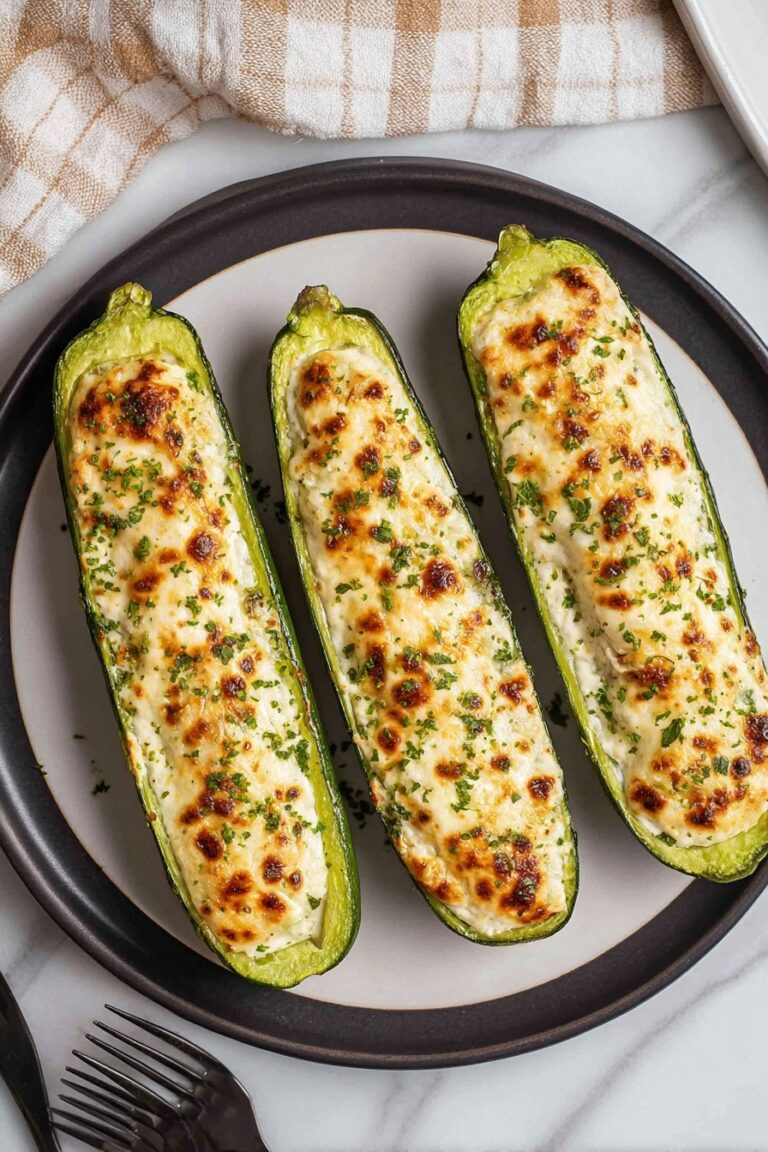 Baked Feta Stuffed Zucchini Boats Recipe
