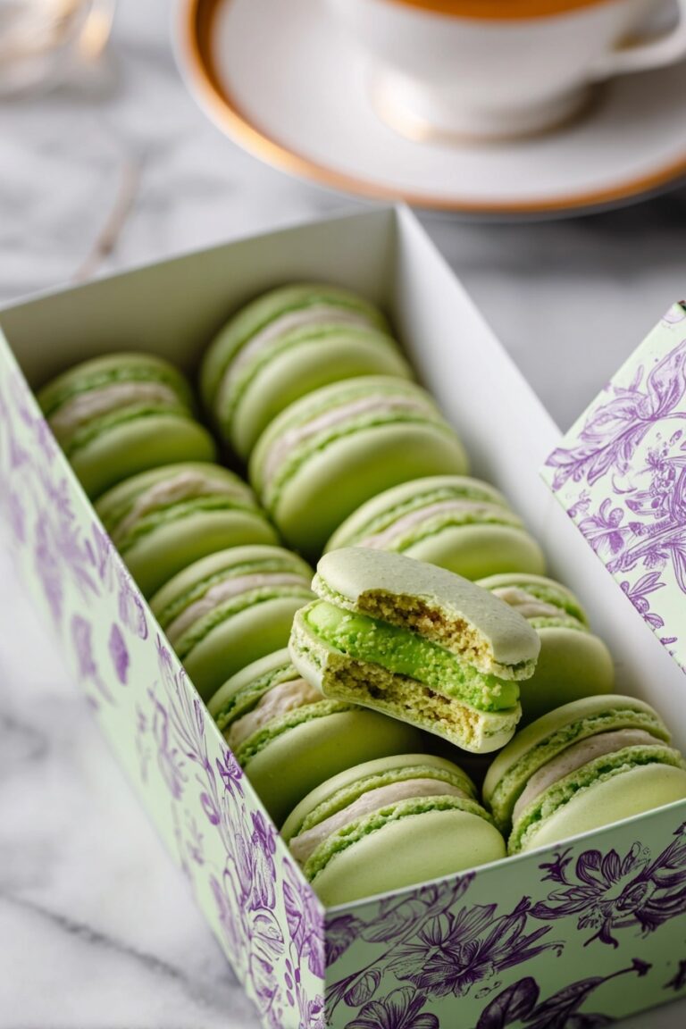Pistachio Macarons with Creamy Filling Recipe